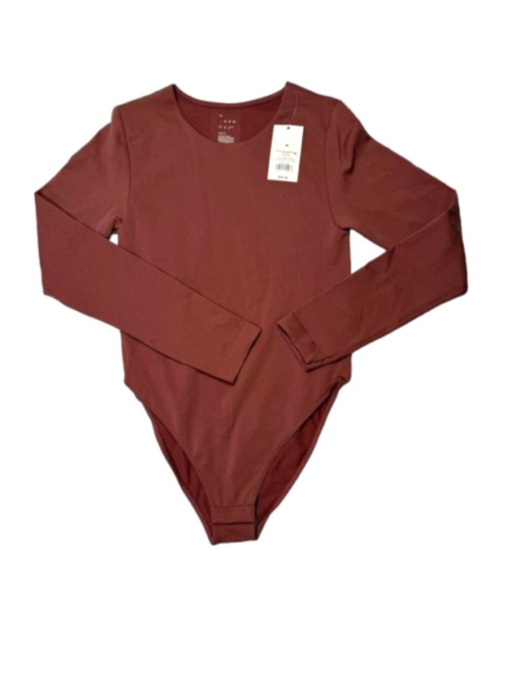 NWT A New Day Reddish Brown Stretchy Long Sleeve Bodysuit Size Medium #2506